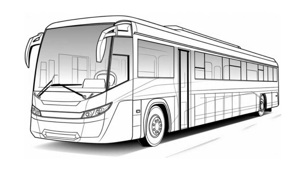 Desenhos de ônibus em branco